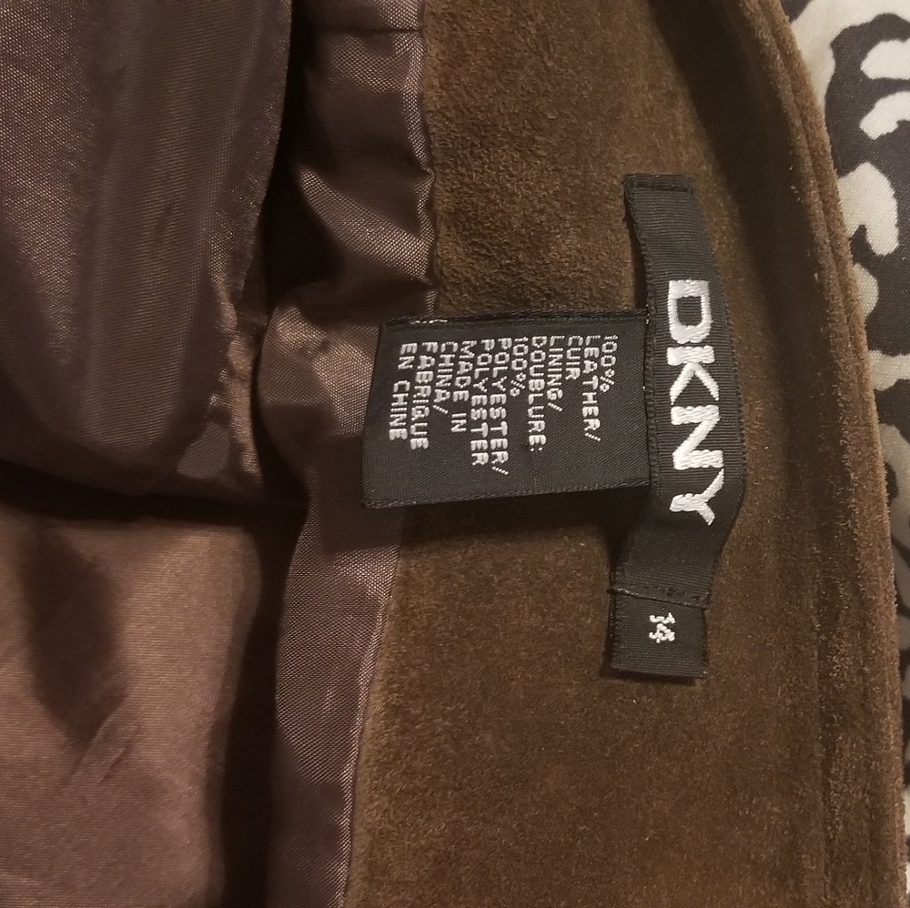 DKNY 100%Leather pencil skirt